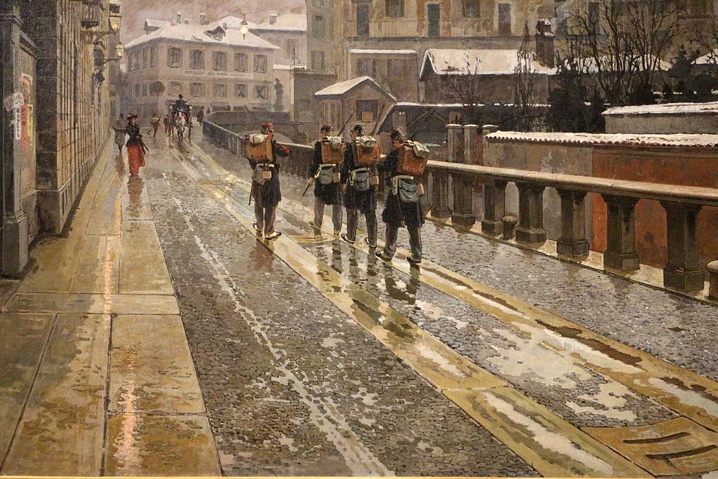 Il naviglio di via Sforza in inverno, 1895